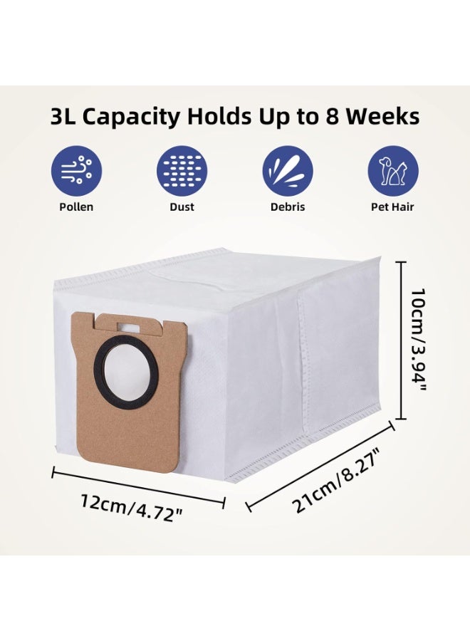 8 حزمة حقيبة الغبار لـ Dreametech L10s Ultra / L10s Plus / L10 Ultra / L20 Ultra Robot فراغ قاعدة التفريغ الذاتي ، 3L مجموعة ملحقات استبدال حقيبة الختم التلقائي ذات القدرة الكبيرة - Image 3